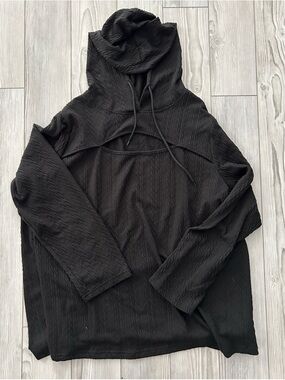 Men's Black Hooded Knit Sweater